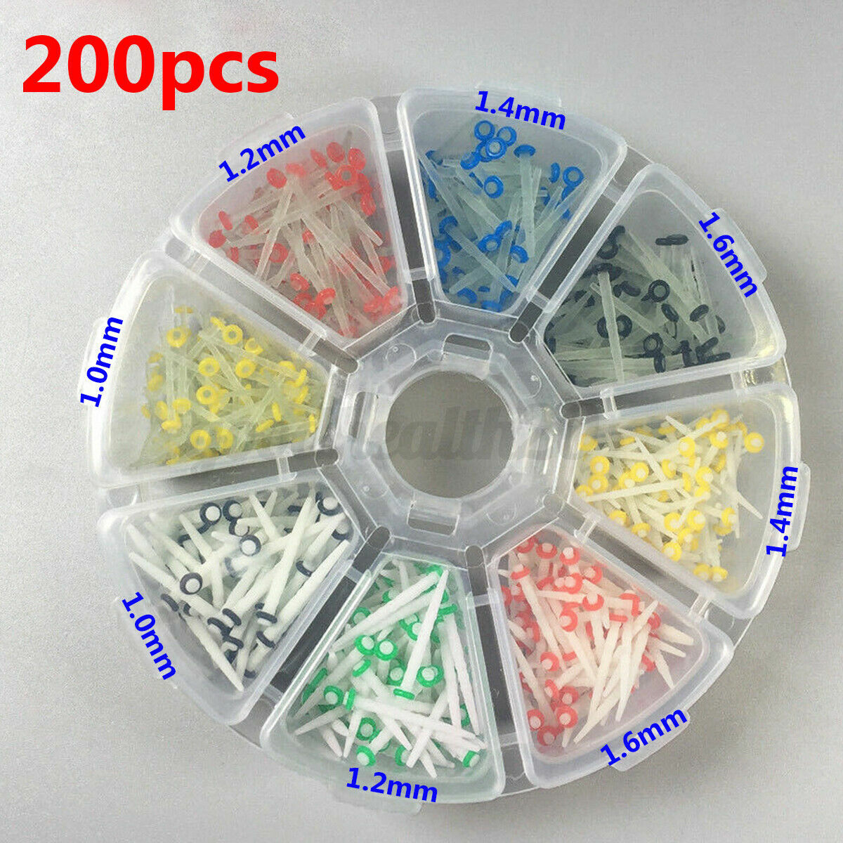200 Pcs Dental Fiber Post Glass Quartz Teeth Restorative Posts 1.0 1.2 1.4 1.6mm