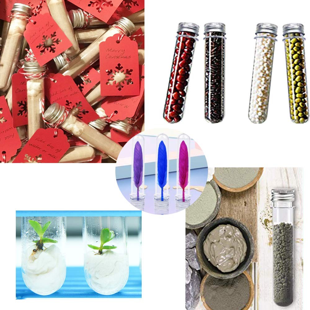 25 Pack 40ml Clear Plastic Test Tubes with Screw Caps for Scientific Experiments
