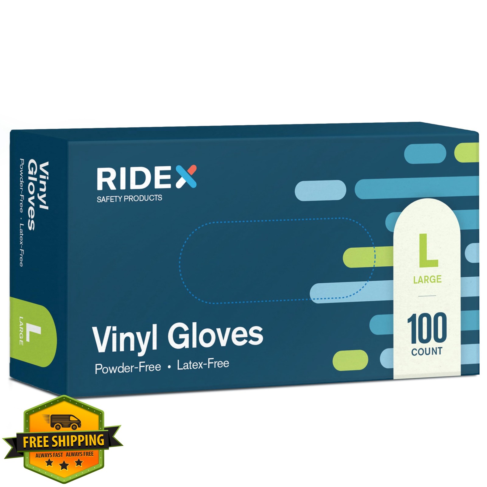 Ridex Vinyl Gloves Large 100ct Clear