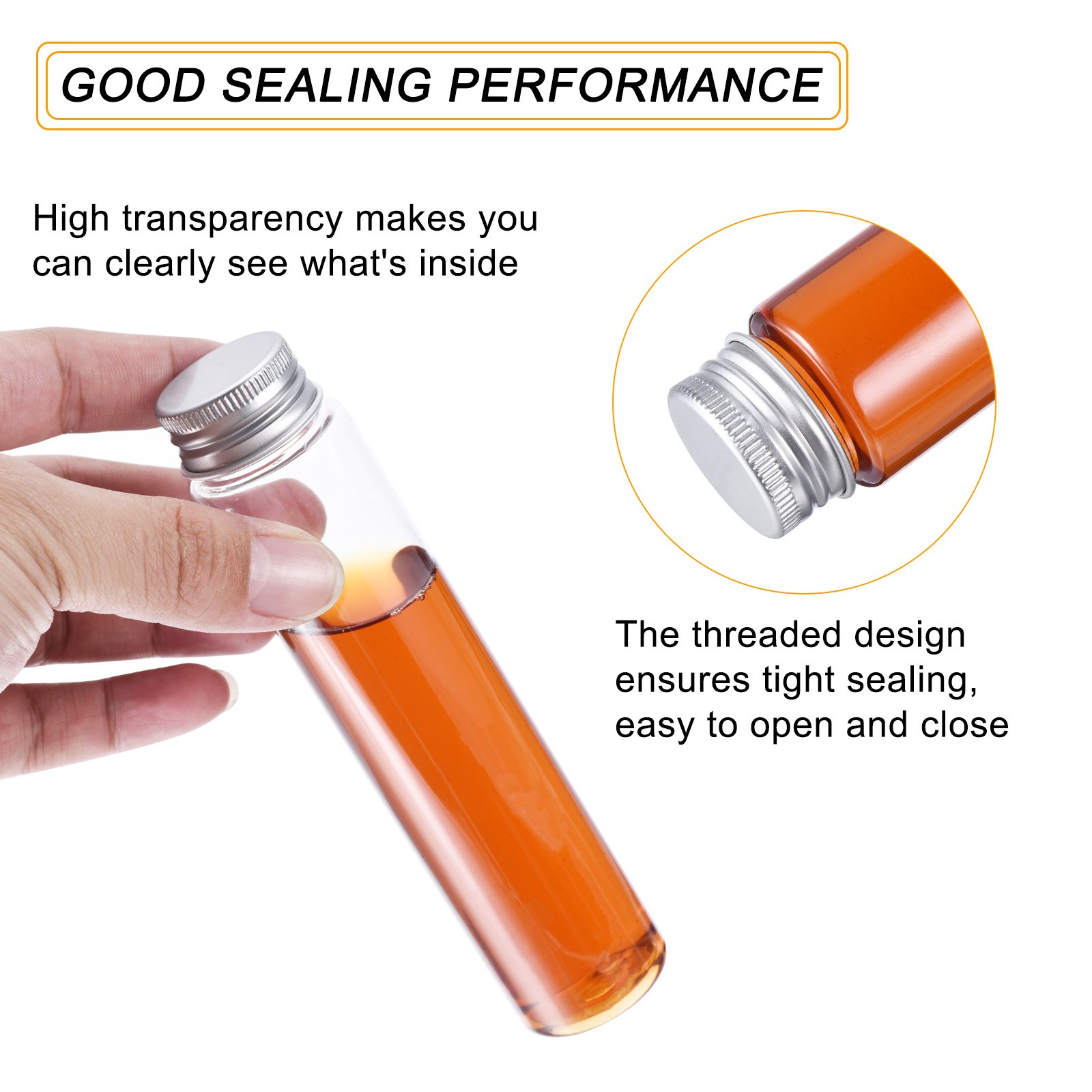 40Pcs 110ml Plastic Test Tubes with Screw Caps, 155x33mm Tubes Aluminum Lid