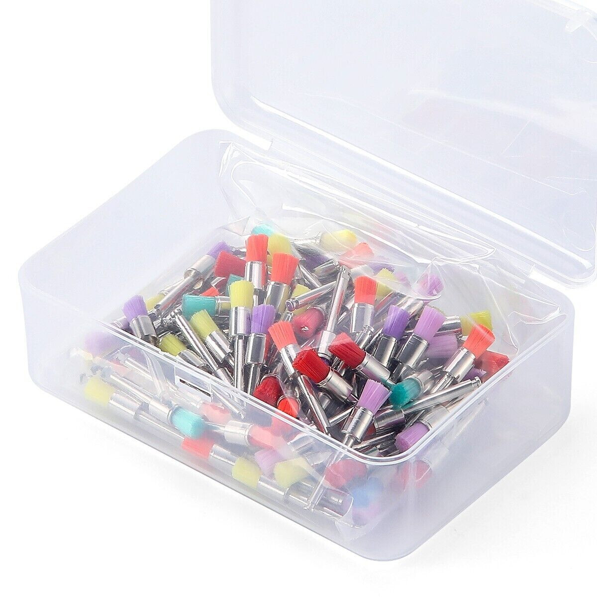 Dental Nylon Latch Prophy Polishing Brushes Flat Type RA2.35mm Polisher Colorful
