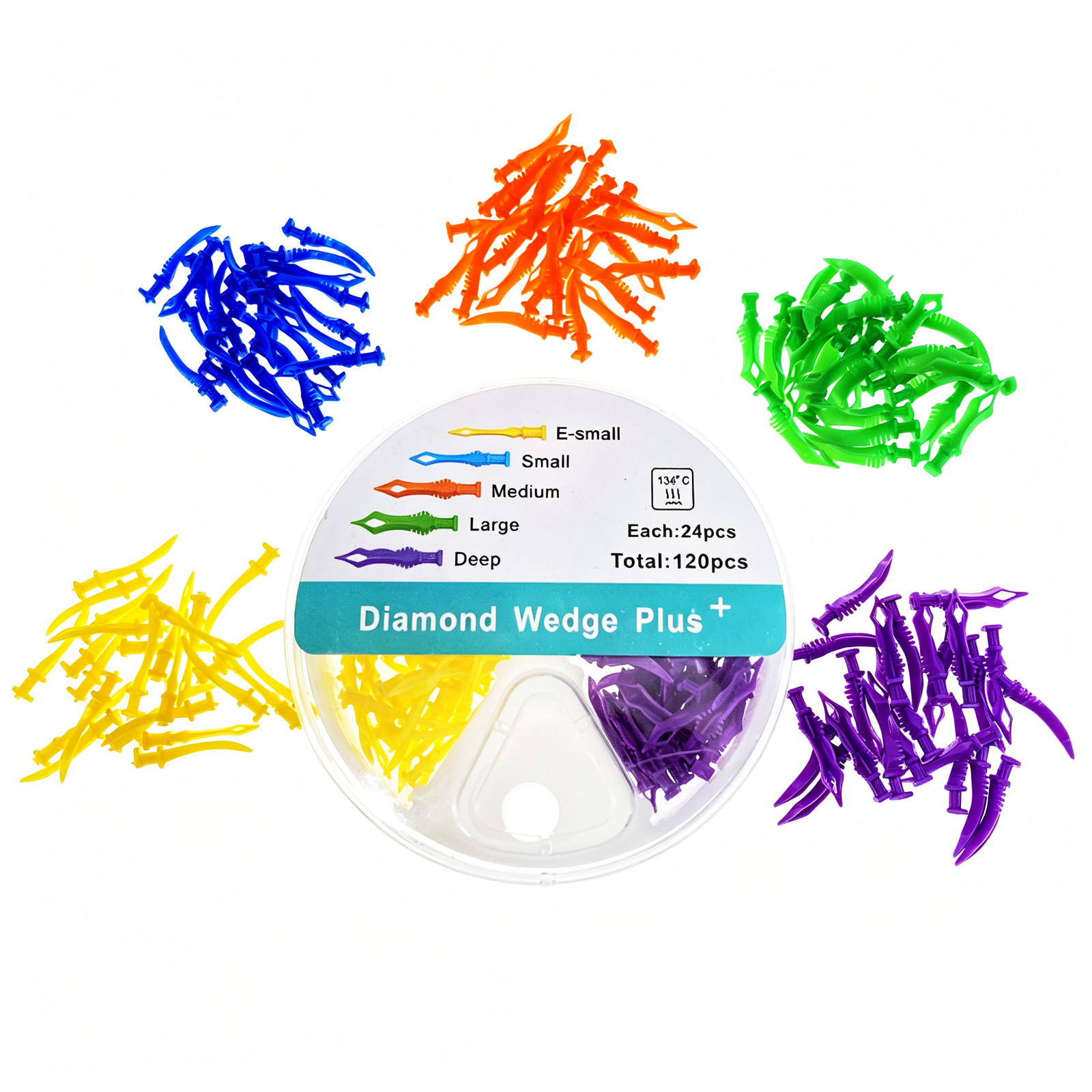 Dental Diamond Wedges Plastic Adaptive Interdental Teeth Gap Wedge Plus 120PCS/P