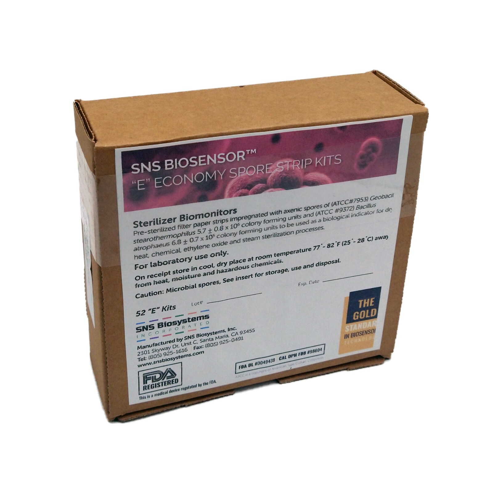 SNS Bio systems 52 x Biosensor Economy Spore Test Strips –