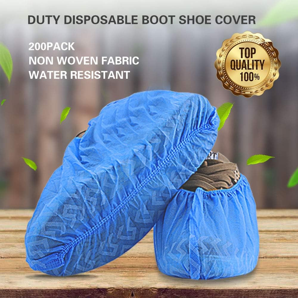 Shoe Covers Disposable 200 Pack (100 Pairs) | Non-Slip, Durable, Indoor | Protec