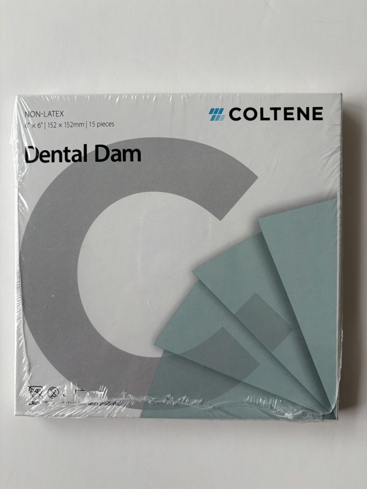 Coltene Non Latex H09015 Dental Dam Med Teal Green 15 Pcs/6” X 6” USA