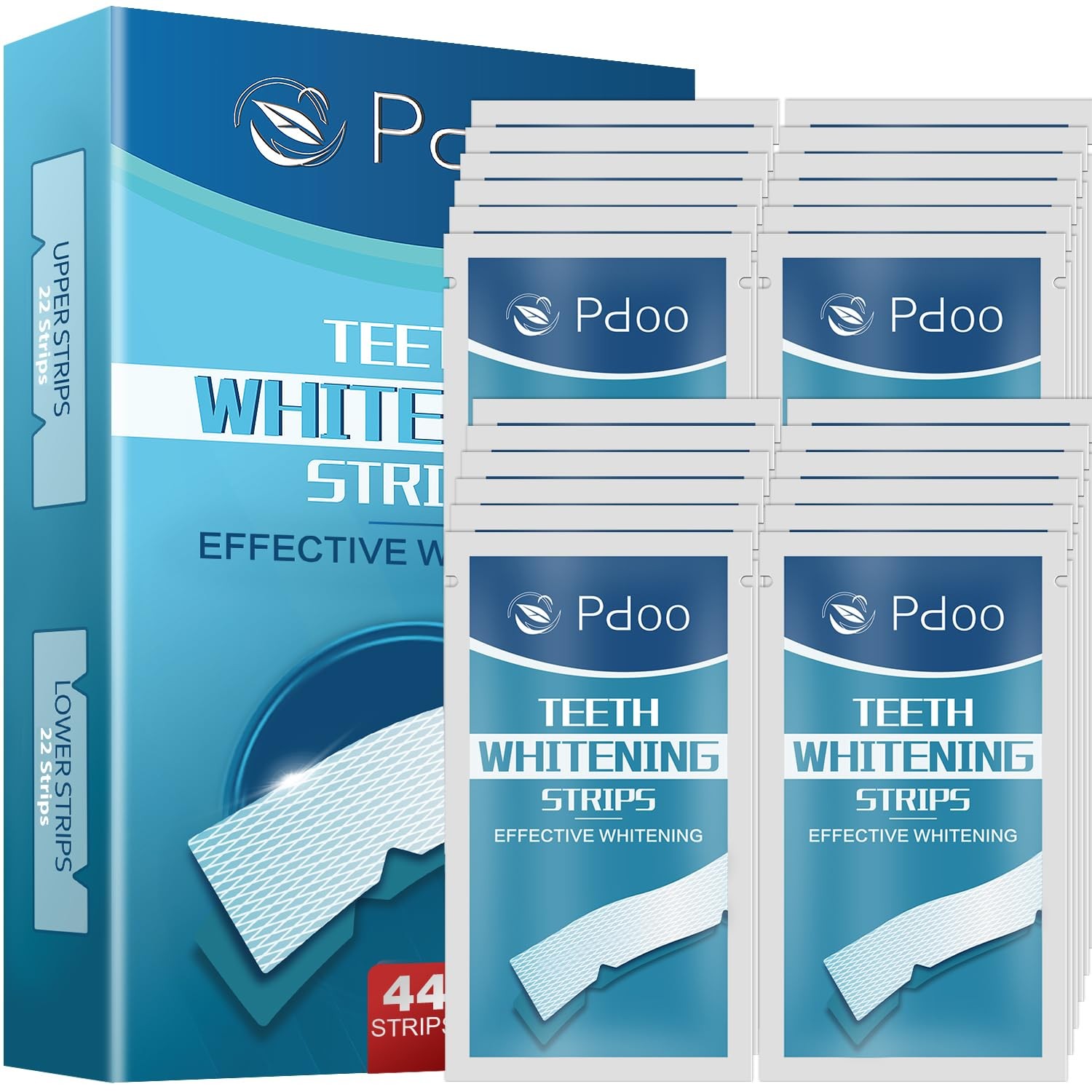 Teeth Whitening Strip 22 Treatments – 1 Count (Pack of 44), Blue
