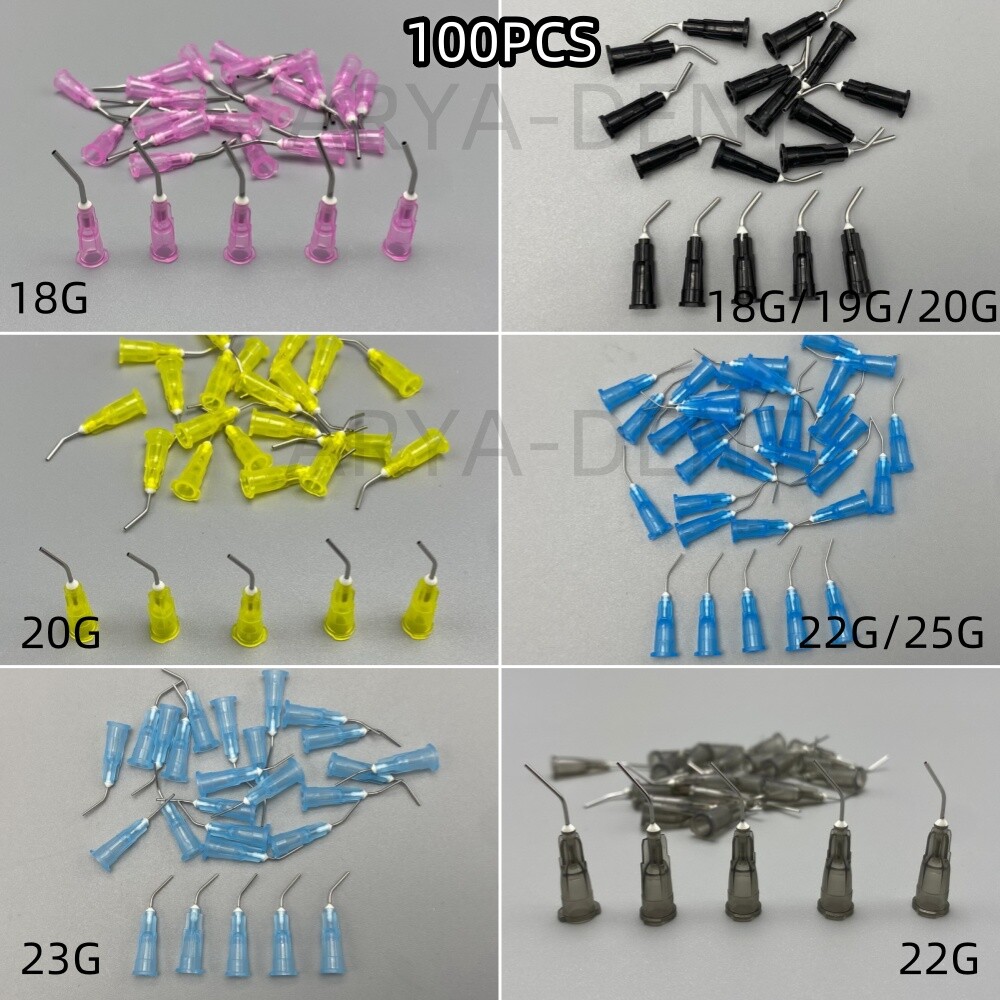 Dental Acid Etch Flow Prebent Needle tip for Irrigation Dispensing Syringe Tips