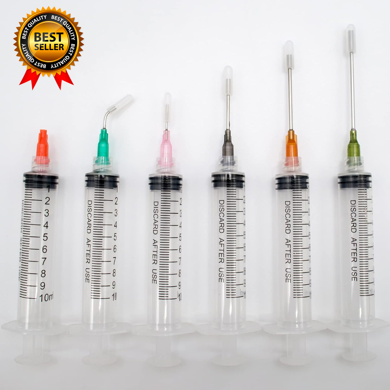 Glue Applicator Syringe with Blunt Tip and Cap for Liquid
