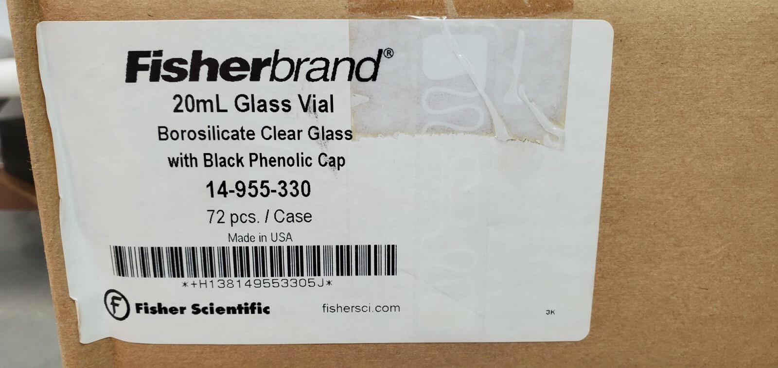 20ml Clear Borosilicate Sample Vials with Black Phenolic Rubber Caps [A8TP]