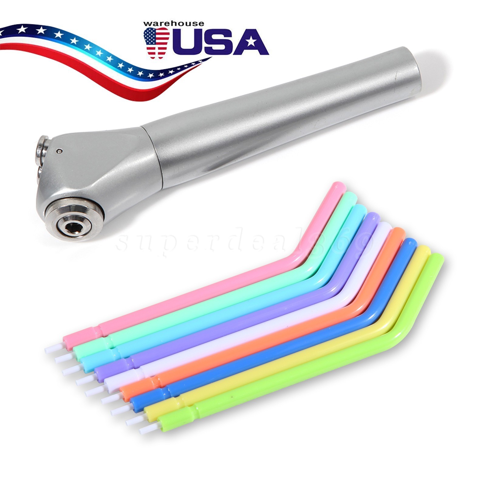 50PCS Dental Metal Spray Nozzles Tubes Tips / 3-Way Air Water Triple Syringe
