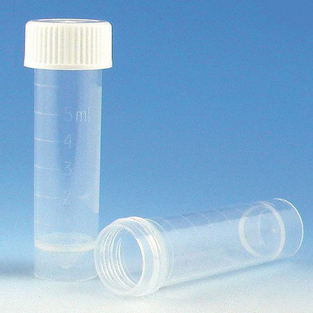 Globe Scientific 6101S Test Tube, 0.62 In Dia, White, Pk500