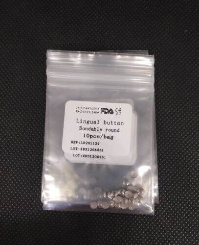 Dental Orthodontic Round Lingual Button Bondable Type 10Pcs/Kit