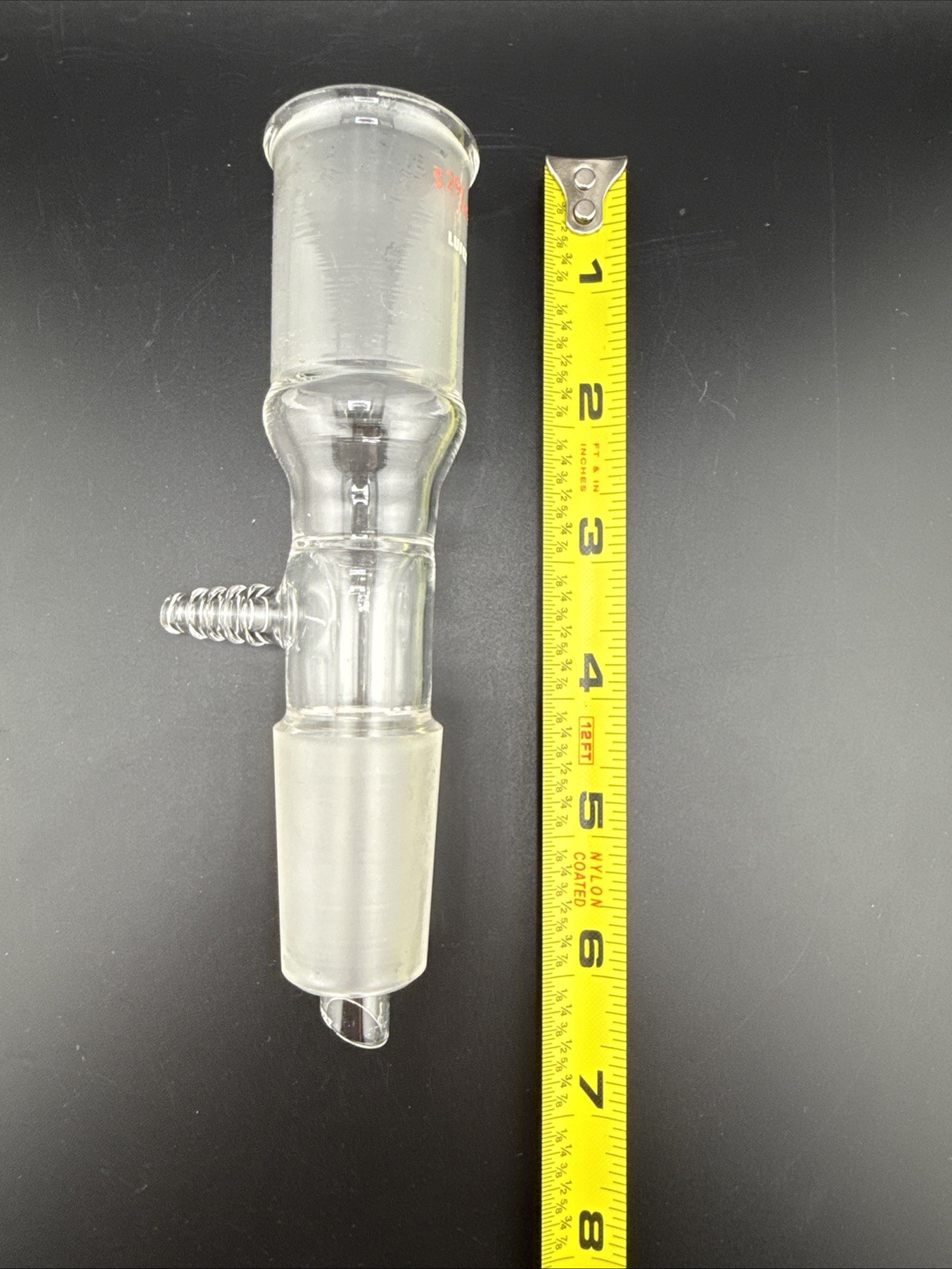 Lot Lab Glass: Cylindrical Dropping Funnel, 3 Neck, 3 Neck W Thermometer Jt & +