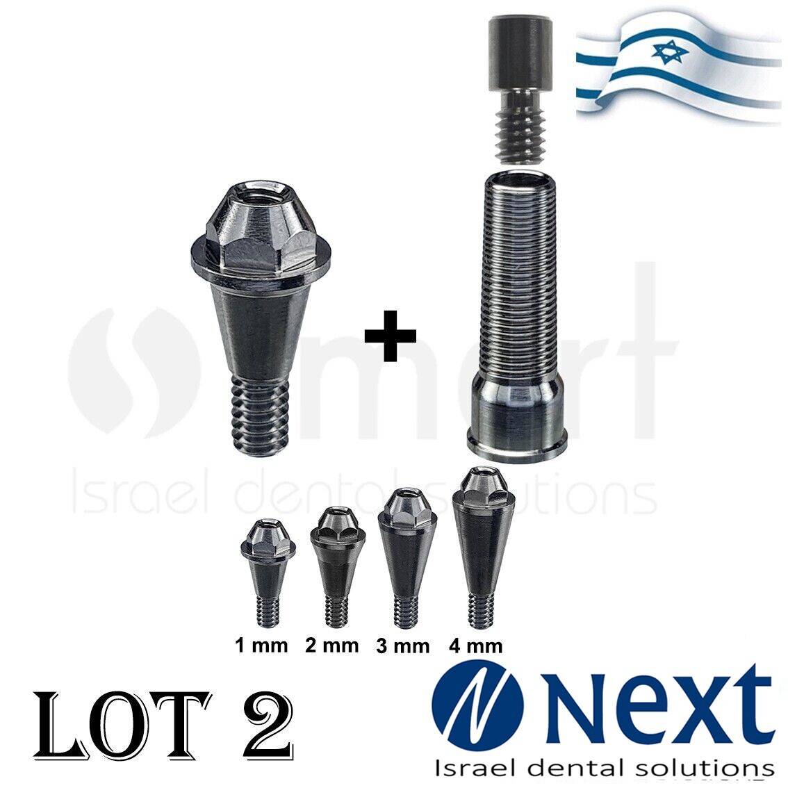 LOTx2 Straight Multi Unit Implantium Superline Fit Replica Titanium Sleeve 1-4 m
