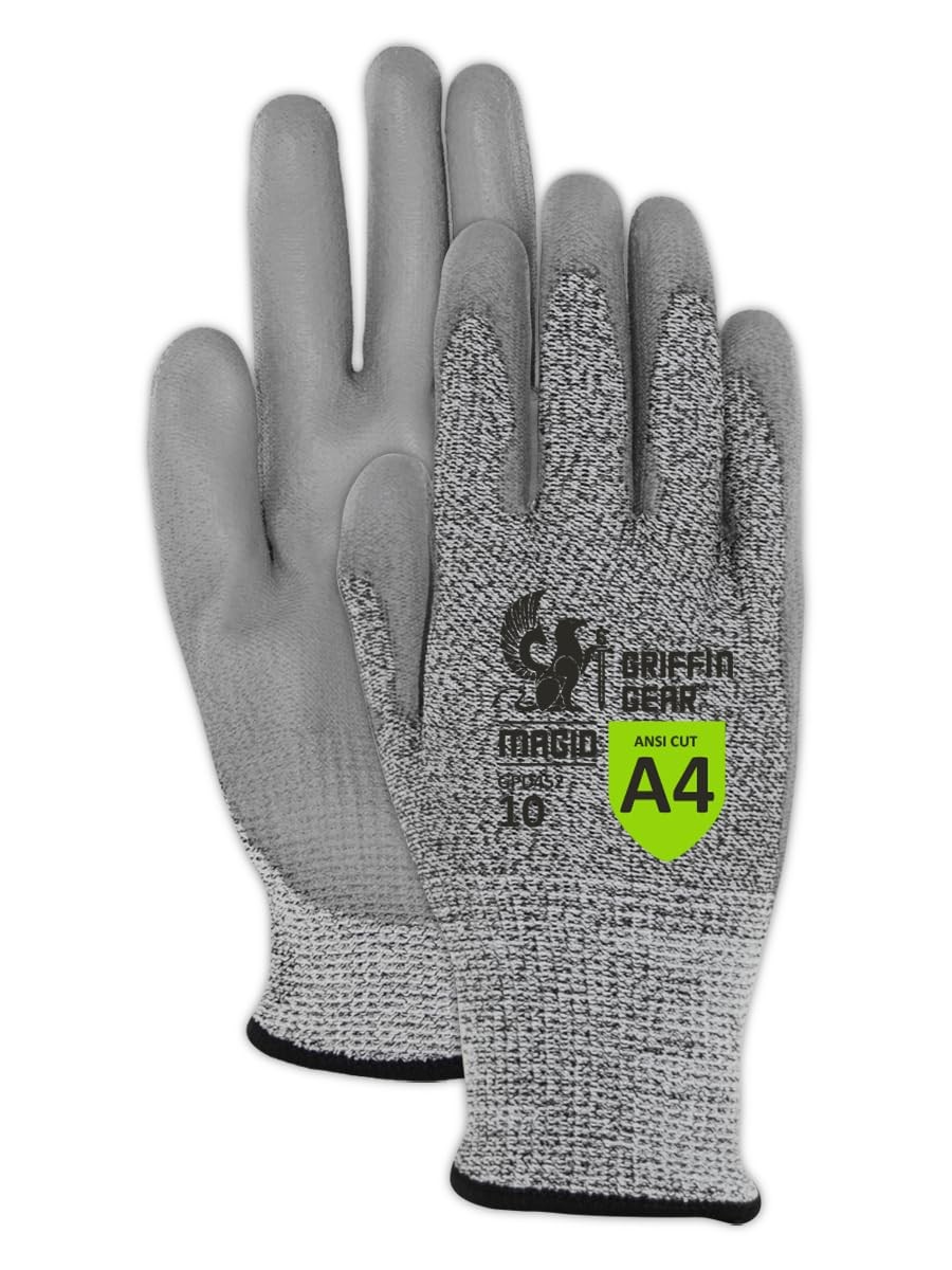 Magid Griffin Gear Ansi A4 Liquid Repellent Nitrile Work Gloves 24 Pairs Size
