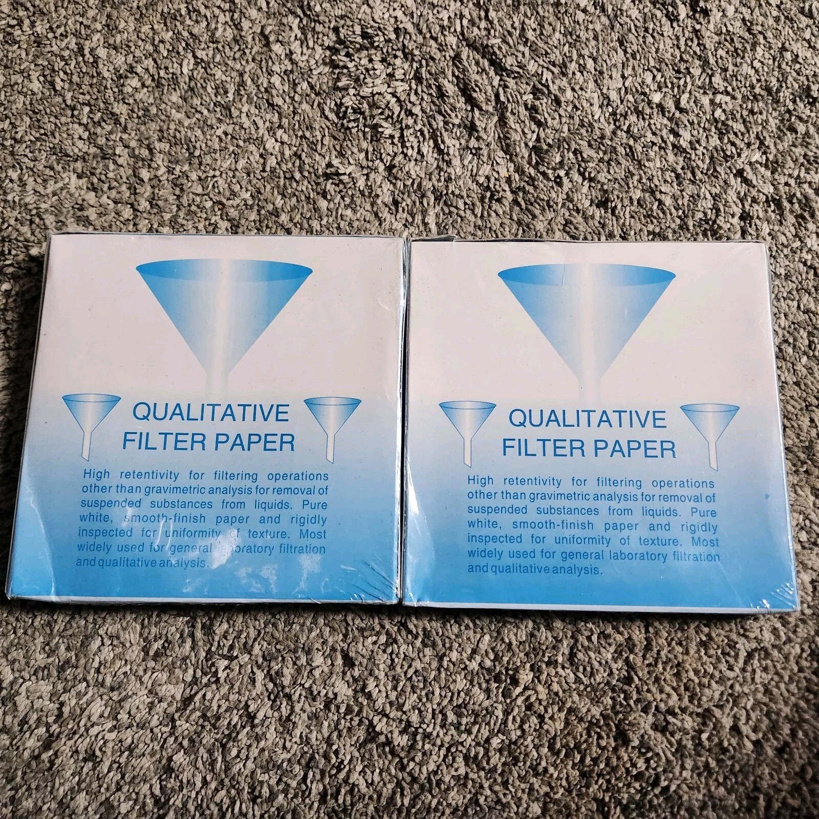 2 Boxes Eisco Labs Qualitative Filter Paper 15cm Pack of 100 Circles