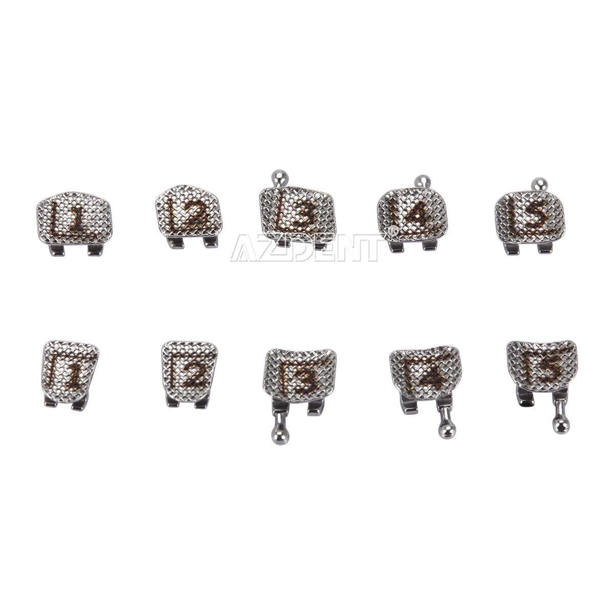 AZDENT Dental Orthodontic Brackets Braces Mini Roth.022 Hooks 345 Laser Mark