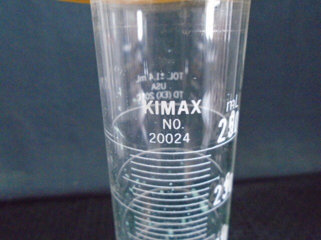 KIMAX Glass 250mL Single Scale TD Graduated Cylinder Hex Base 20024-250 B
