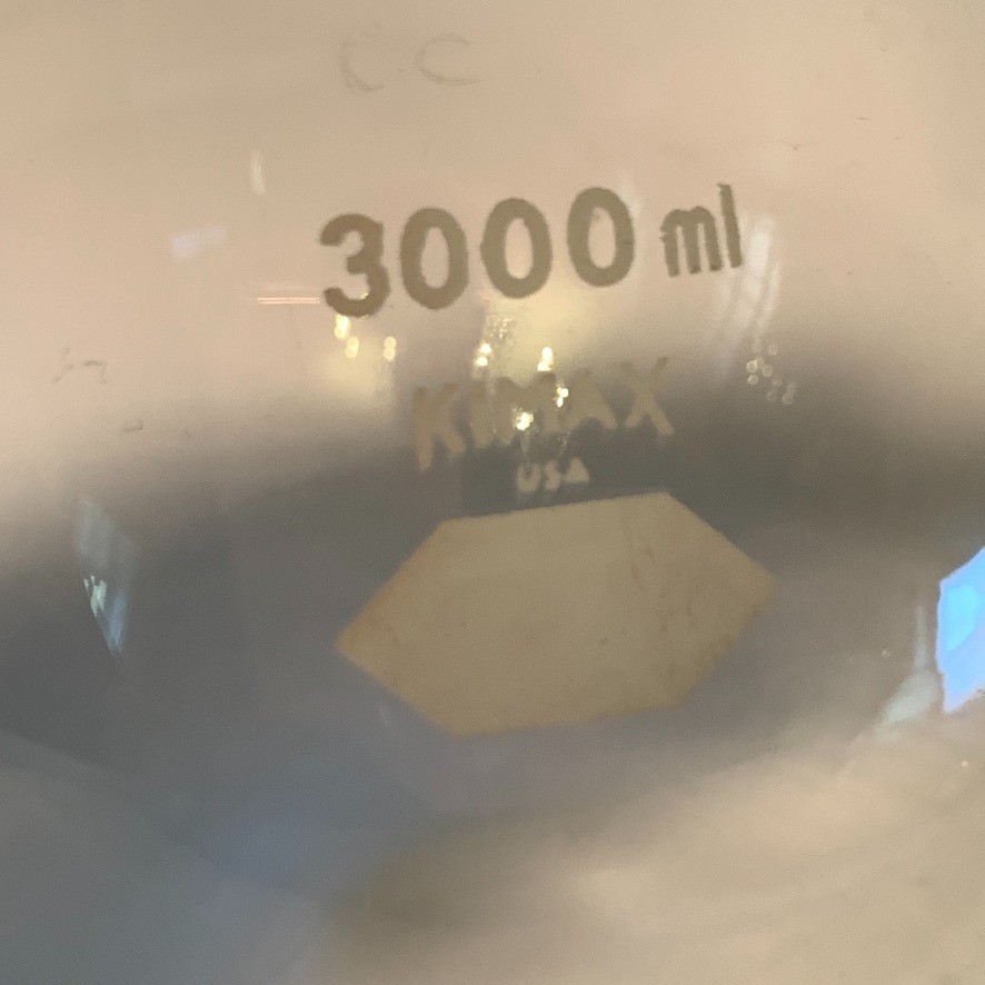 Kimax 3000mL 3L SINGLE NECK Round Bottom Boiling Flask 24/40 Labglass Inc