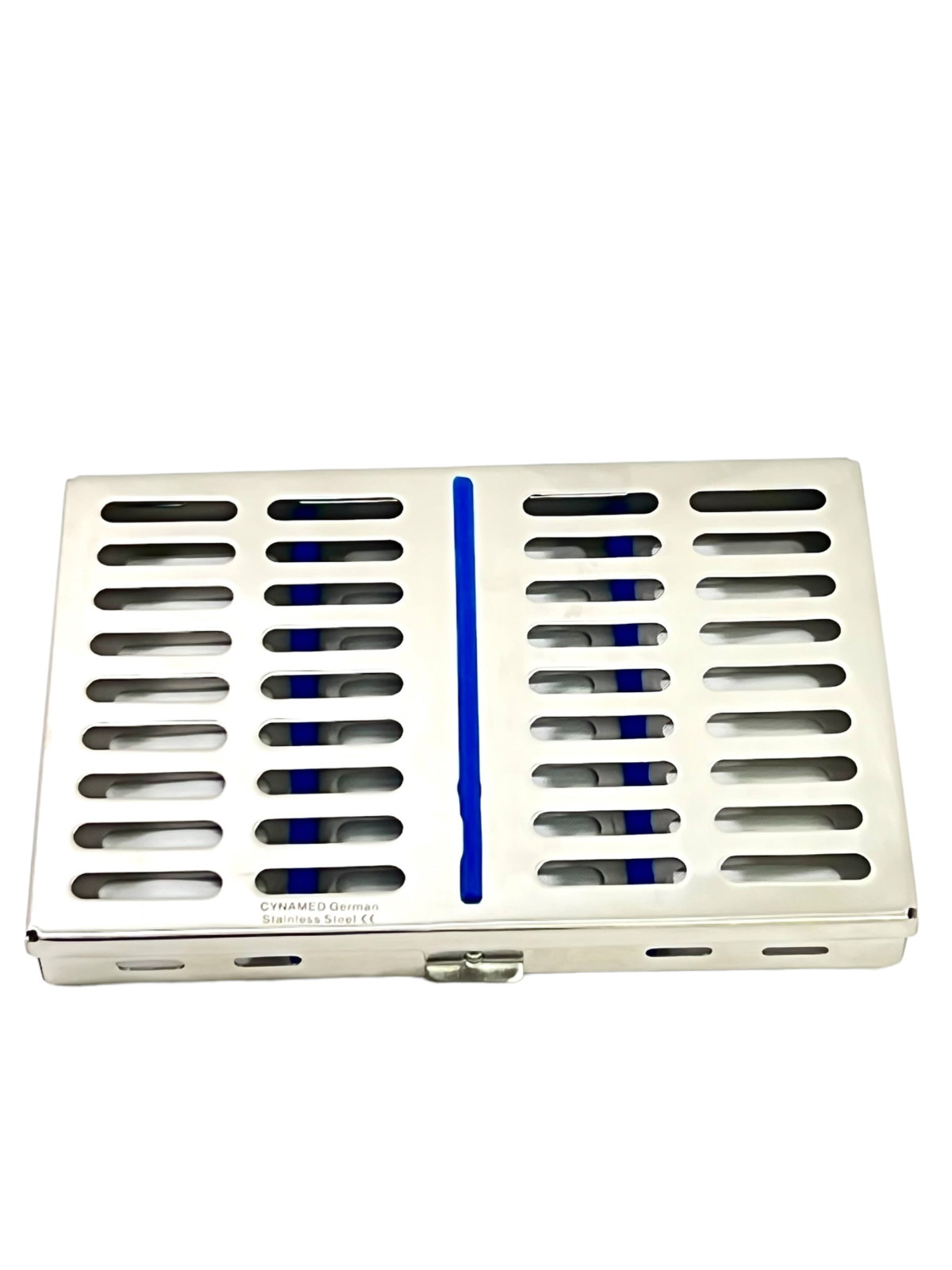 Blue Silicone Inserted Sterilization Cassette Box for 10 Instruments – Stainless
