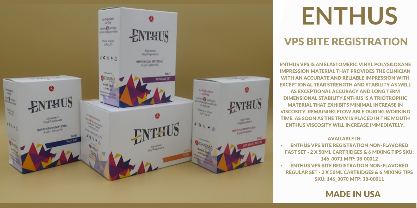 ENTHUS BITE REGISTRATION REGULAR SET- 2 X 50ml Cartridges & 6 Mixing Tips