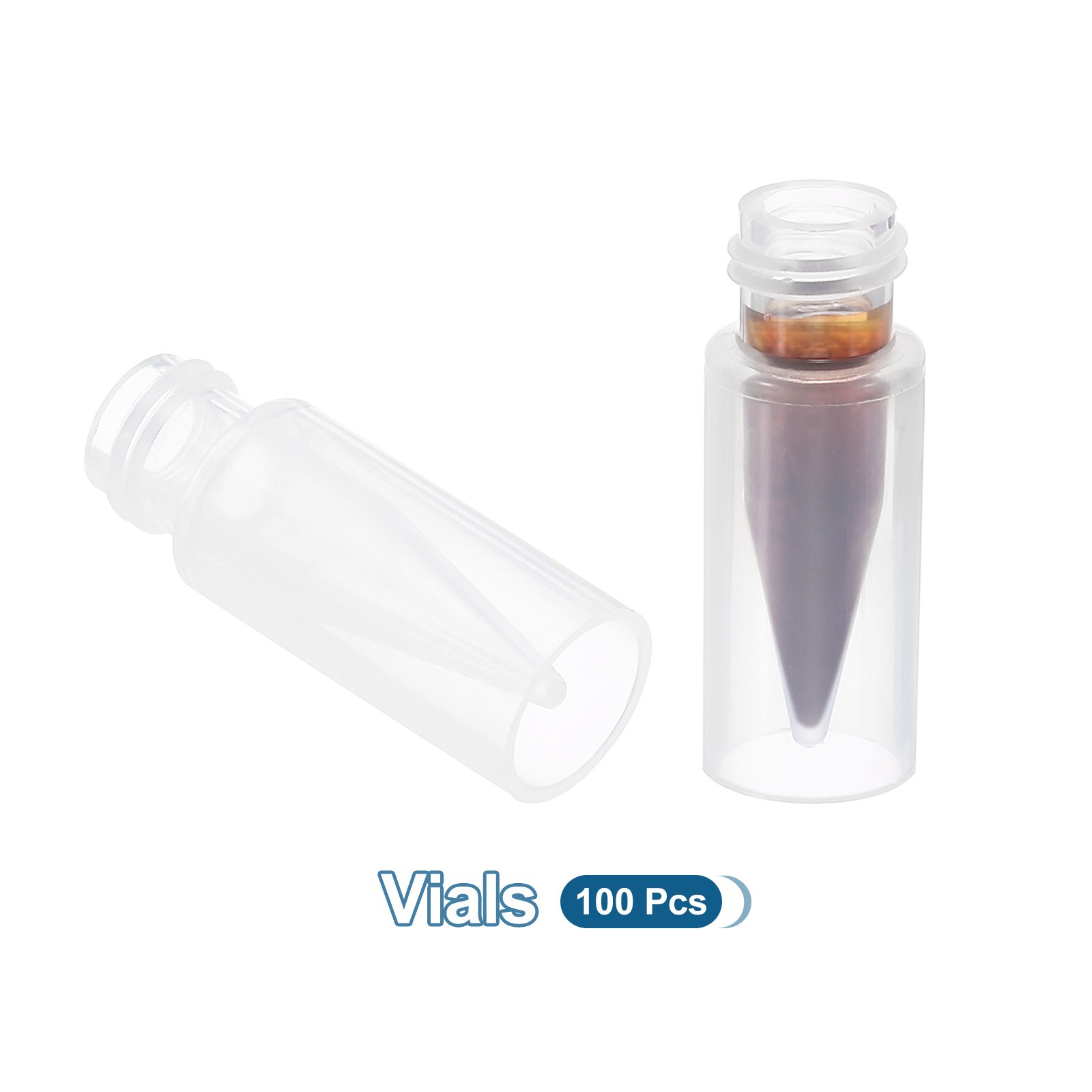 100 Pack 0.3ml Autosampler Vial Polypropylene Screw Top 9-425 Lab Vials Clear