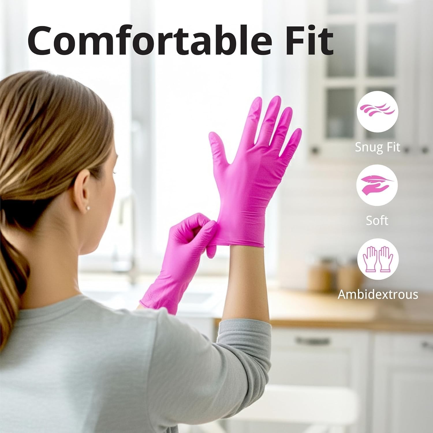 Fuchsia Powder-Free Gloves – Disposable, Latex-Free, 1000ct