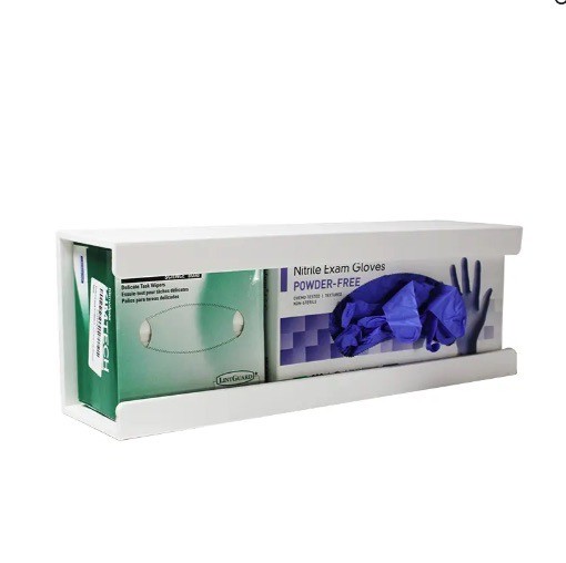 (2) TRIPPNT Large White PVC KimWipe Holder 15-1/4 L x 4-1/8 W x 5-1/2” H 50175