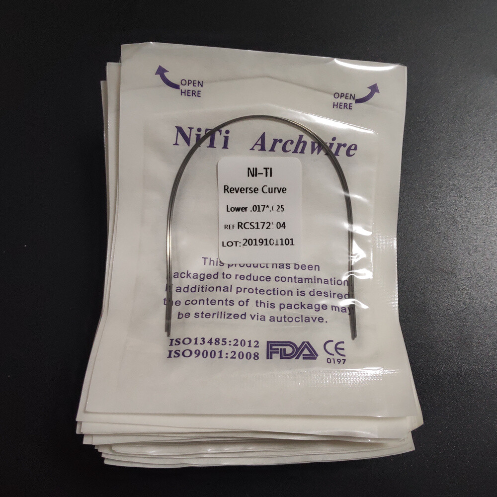 10 Packs Reverse Curve Niti Rectangular Arch Wire Orthodontic Bows Arcs Oval