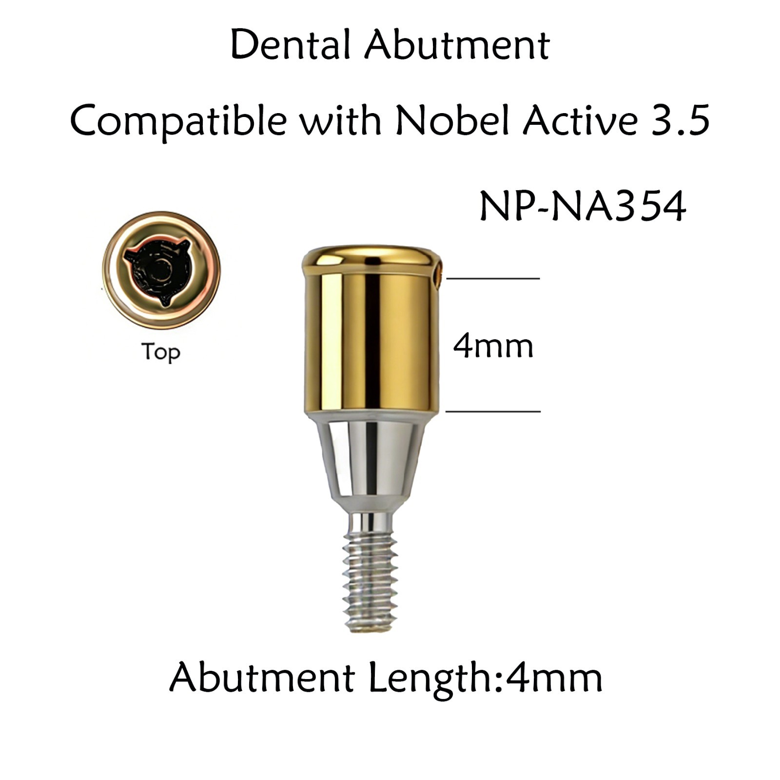 Zest Locator Anchor Abutment for NOBEL NobelActive Conical Connection NP 1-5mmGH