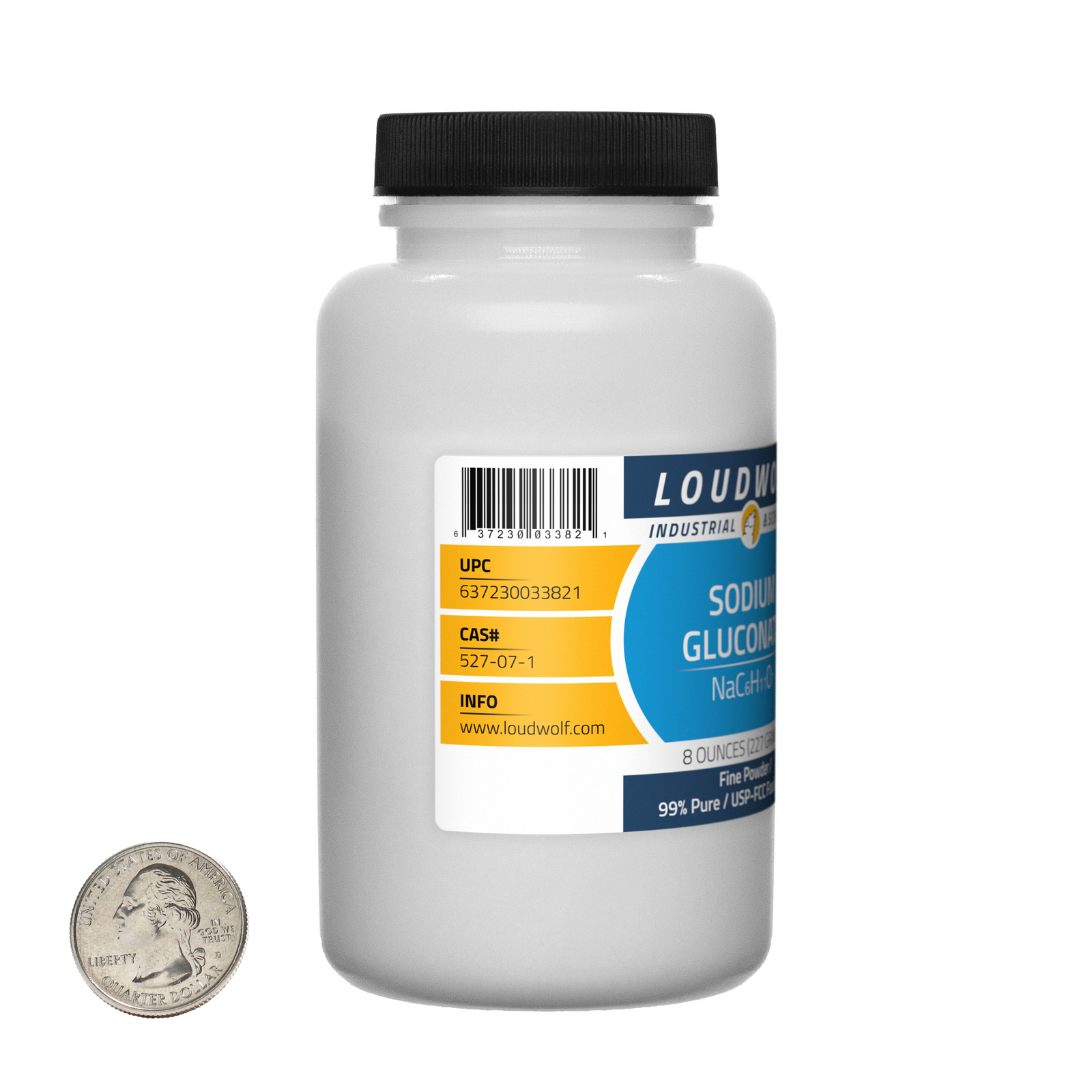 Sodium Gluconate / 8 Ounce Bottle / 99% Pure USP-FCC Food Grade / Fine Powder
