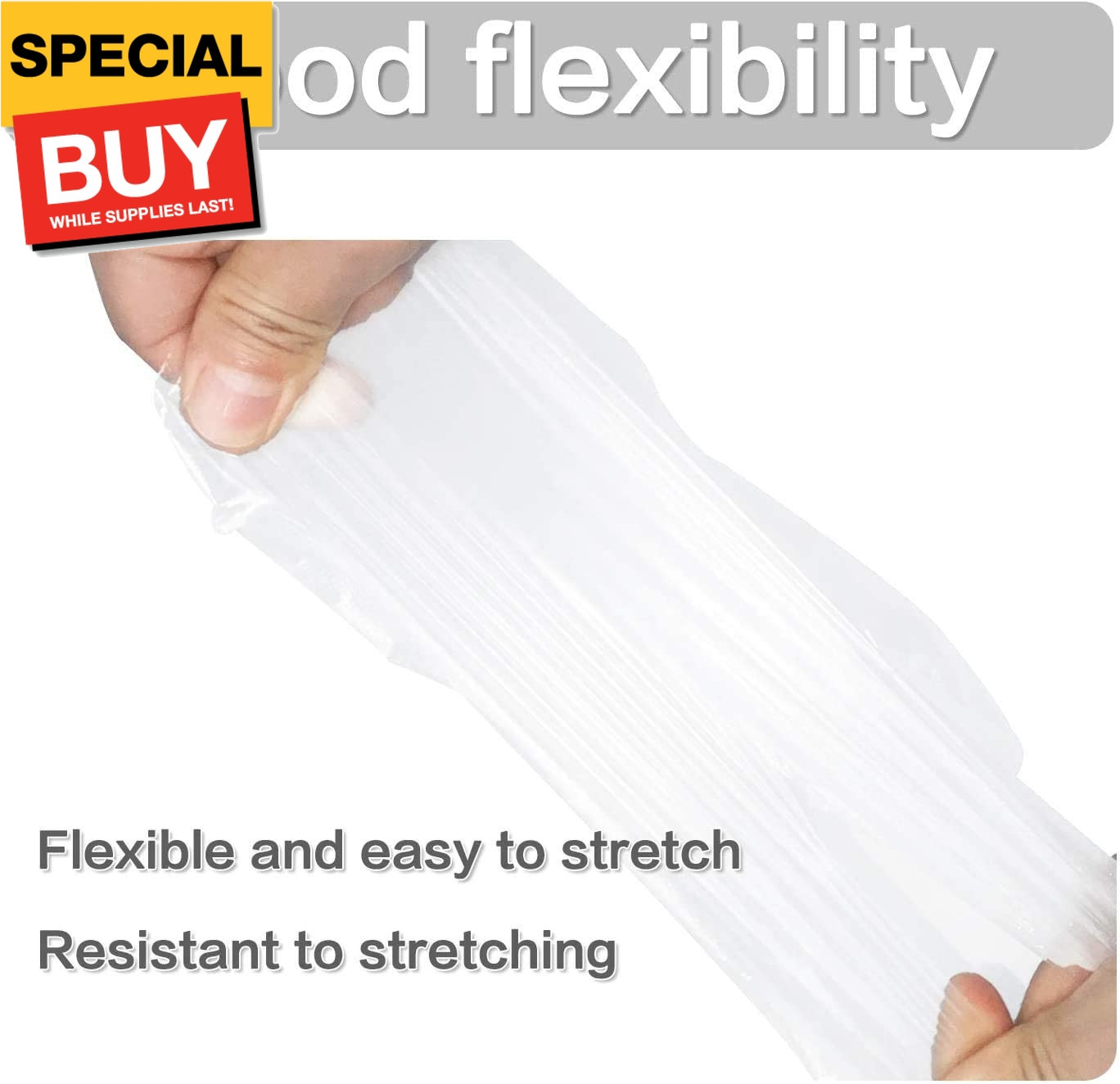 100pcs Disposable Plastic Gloves, Latex Free Powder Free Clear Polyethylene Hand