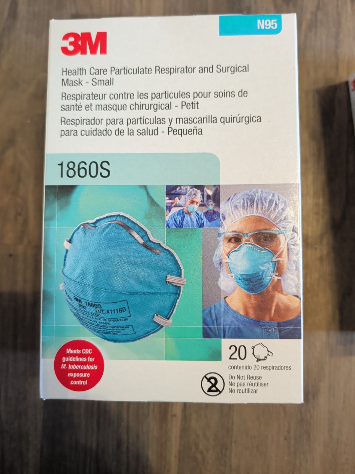 (120) 3M 1860S Adult Small Particulate Resp & Surgical N95 Mask Exp 2026