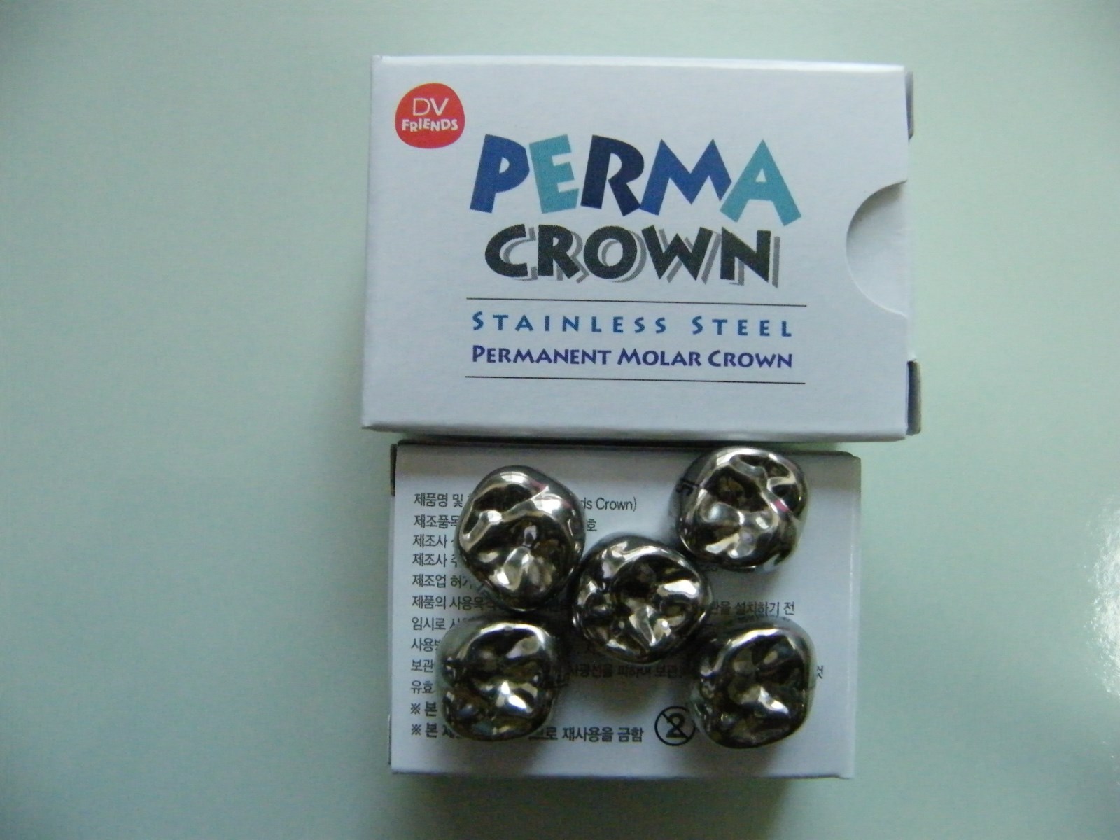 DENTAL Stainless Steel Permanent Molar Crowns, 24 Available Sizes, 5 per Box