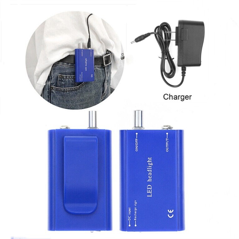 1800Mah Rechargeable Battery Pack with Belt Clip for Dental LED Head Light Blue