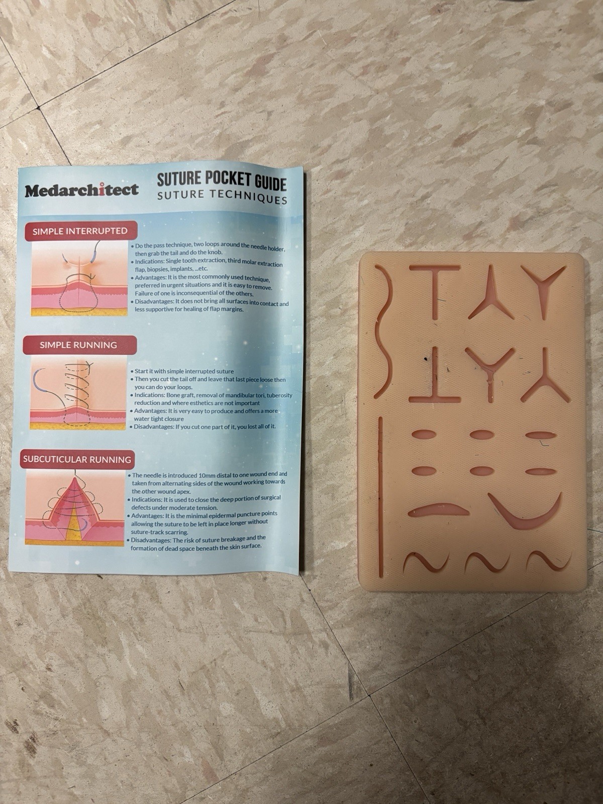 Suturing Skills Trainer Medarchitect Doctor PA RN Emergency
