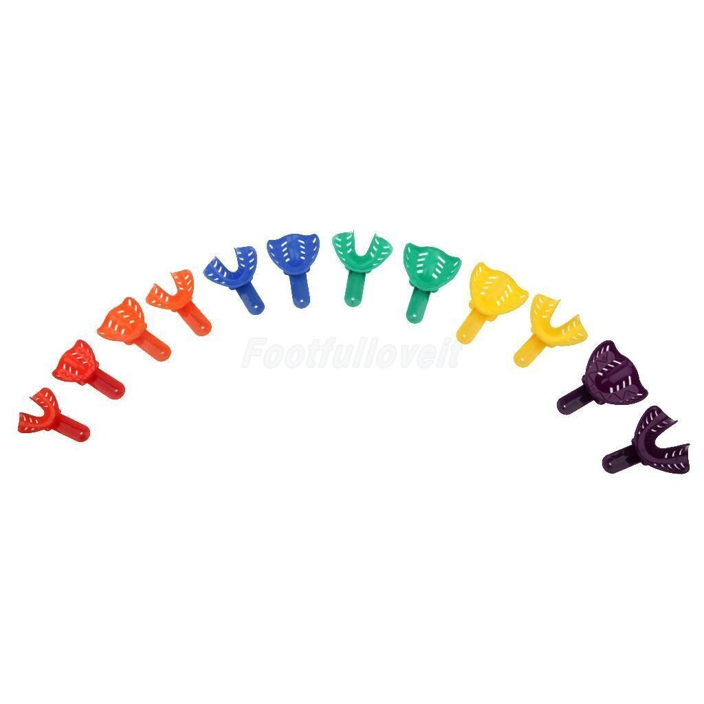 24 Pcs/2 sets Dental Impression Autoclavable Tray Plastic 6 Sizes Adult/Child