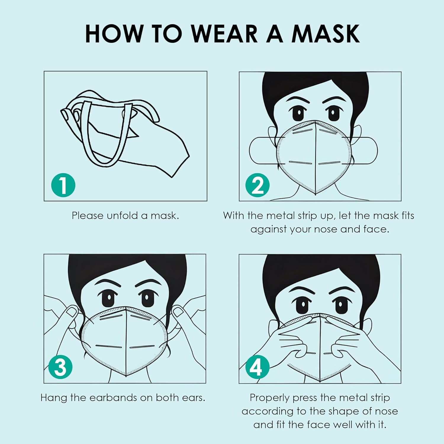 KN95 Face Masks,100 Pack Breathable Cup Dust Disposable Masks for Adults,Pink
