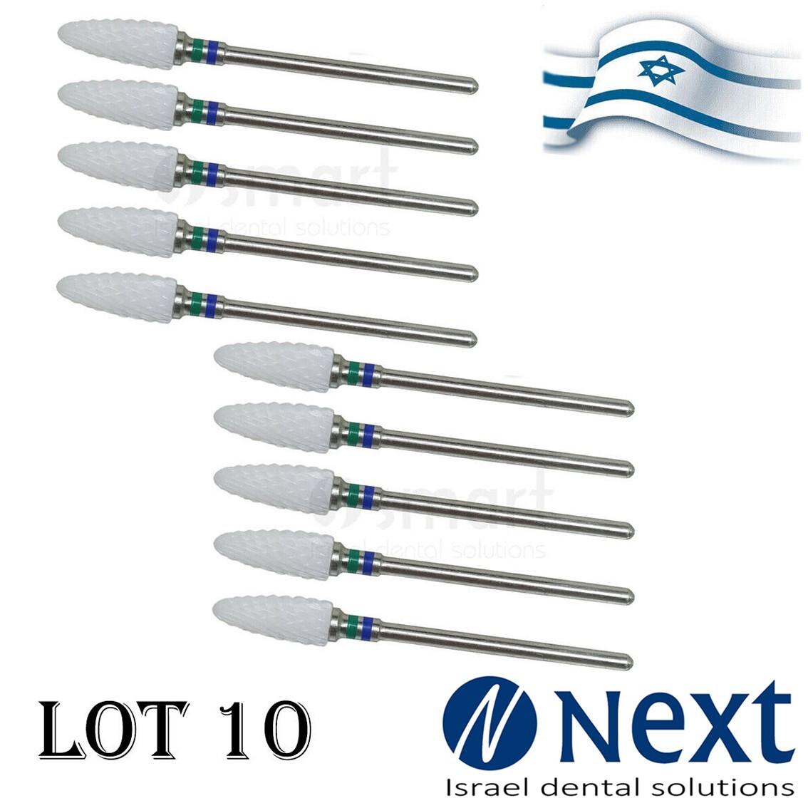 Lot X10 Dental Lab Ceramic Cutters Bur Israel jewelry acrylic nail Coarse 6