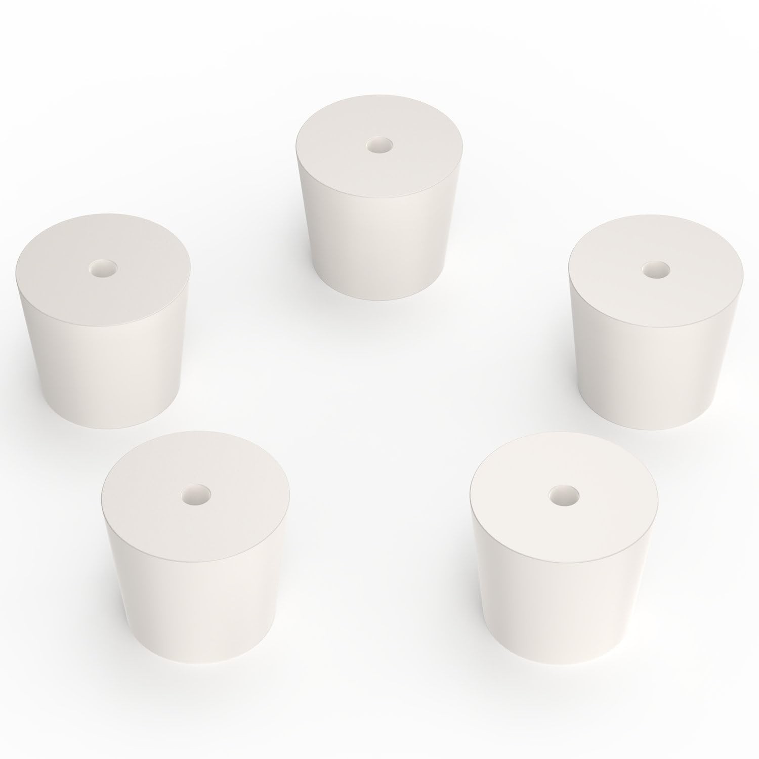 5 PCS Solid Rubber Stopper 6# Single Hole AirTight Lab Seal Tapered Plug