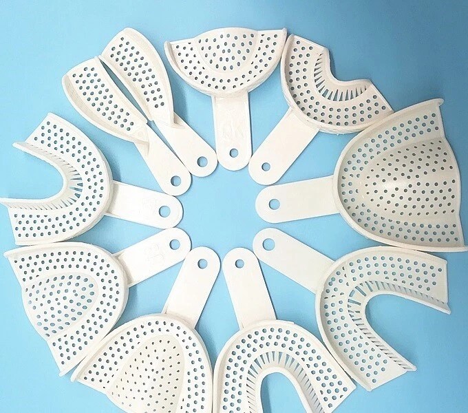 5 Sizes Dental Disposable Plastic Central Denture Impression Trays 2 Pcs/Pair