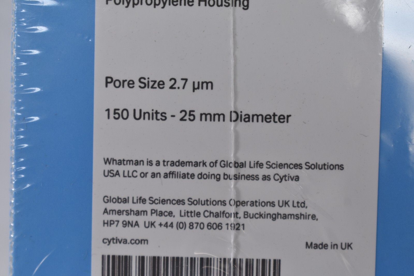 Cytiva 6888-2527 Disposable Filter Devices 150 Pack 2.7um Pore Whatman GD/X 25