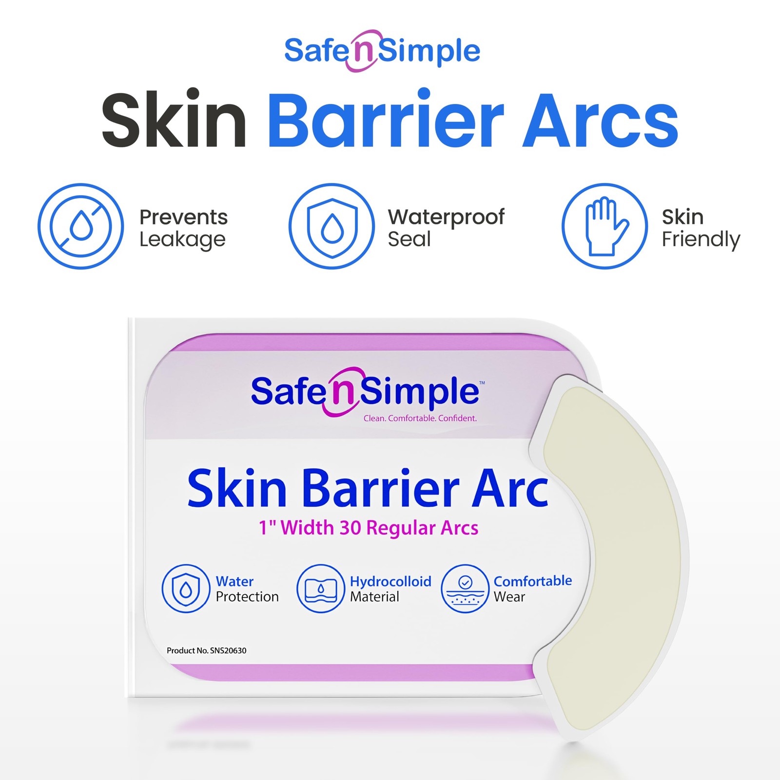 Safe n’ Simple Elastic Hydrocolloid Ostomy Barrier Strips – 1″ 1” x 30, Plain