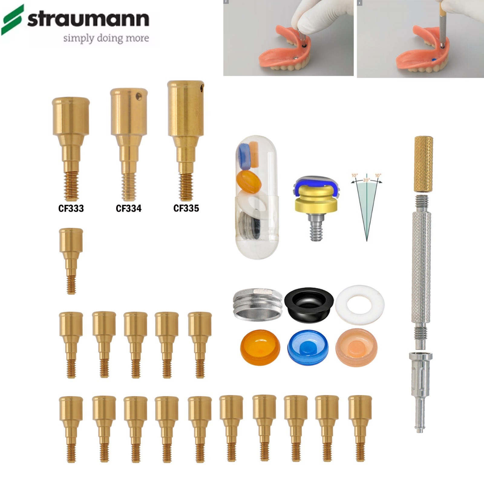 Locator Attachment Abutment for Straumann ITI BLT Implants Locator Male Cap Tool