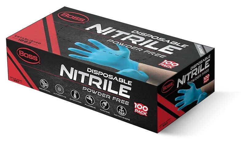 NEW BOSS B21041-XL BOX OF 100 Disposable Gloves X-LARGE BLUE NITRILE POWDER FREE