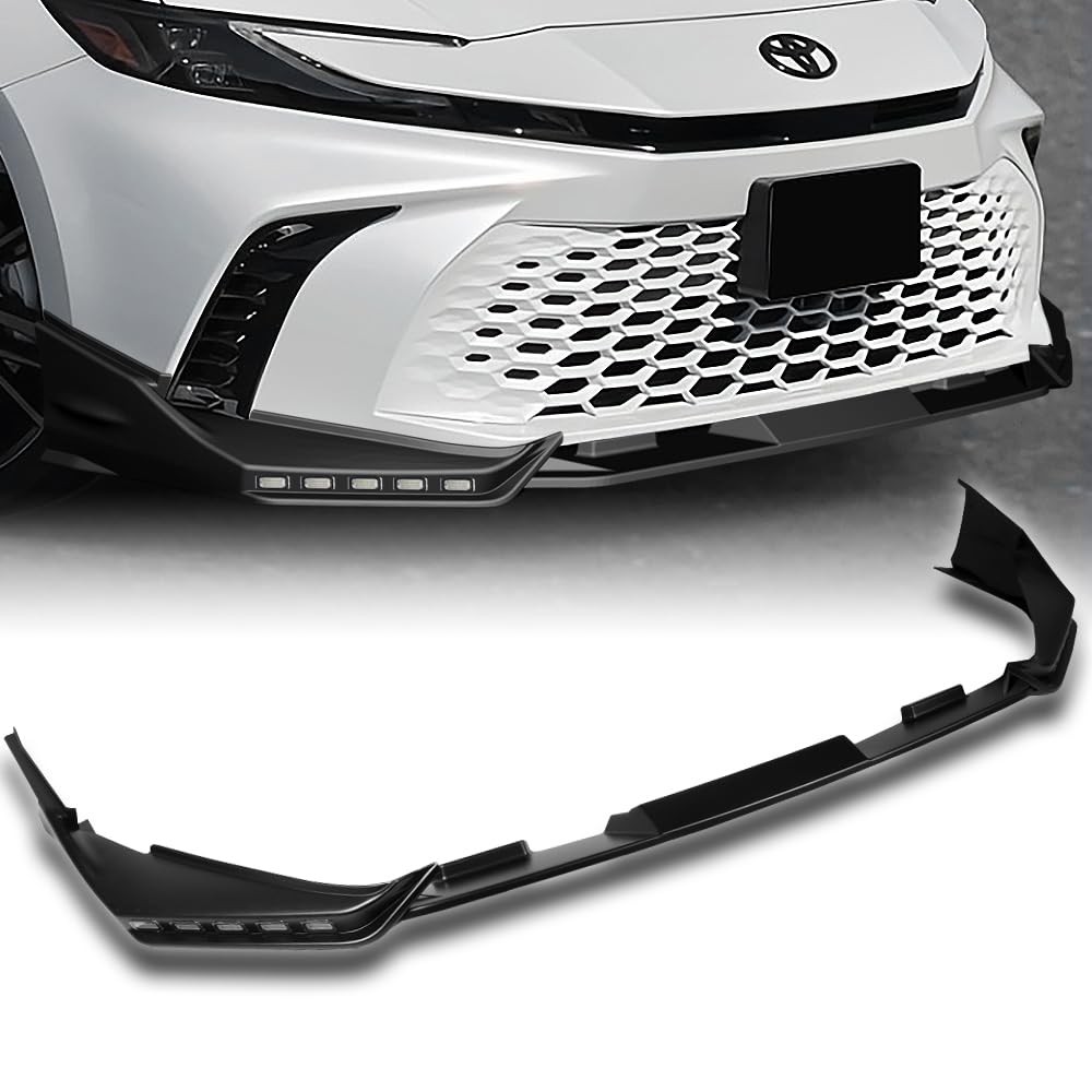 3PCS ABS Front Lip Kit with LEDs for 2025-2026 Camry SE/XSE Sport Matte Black