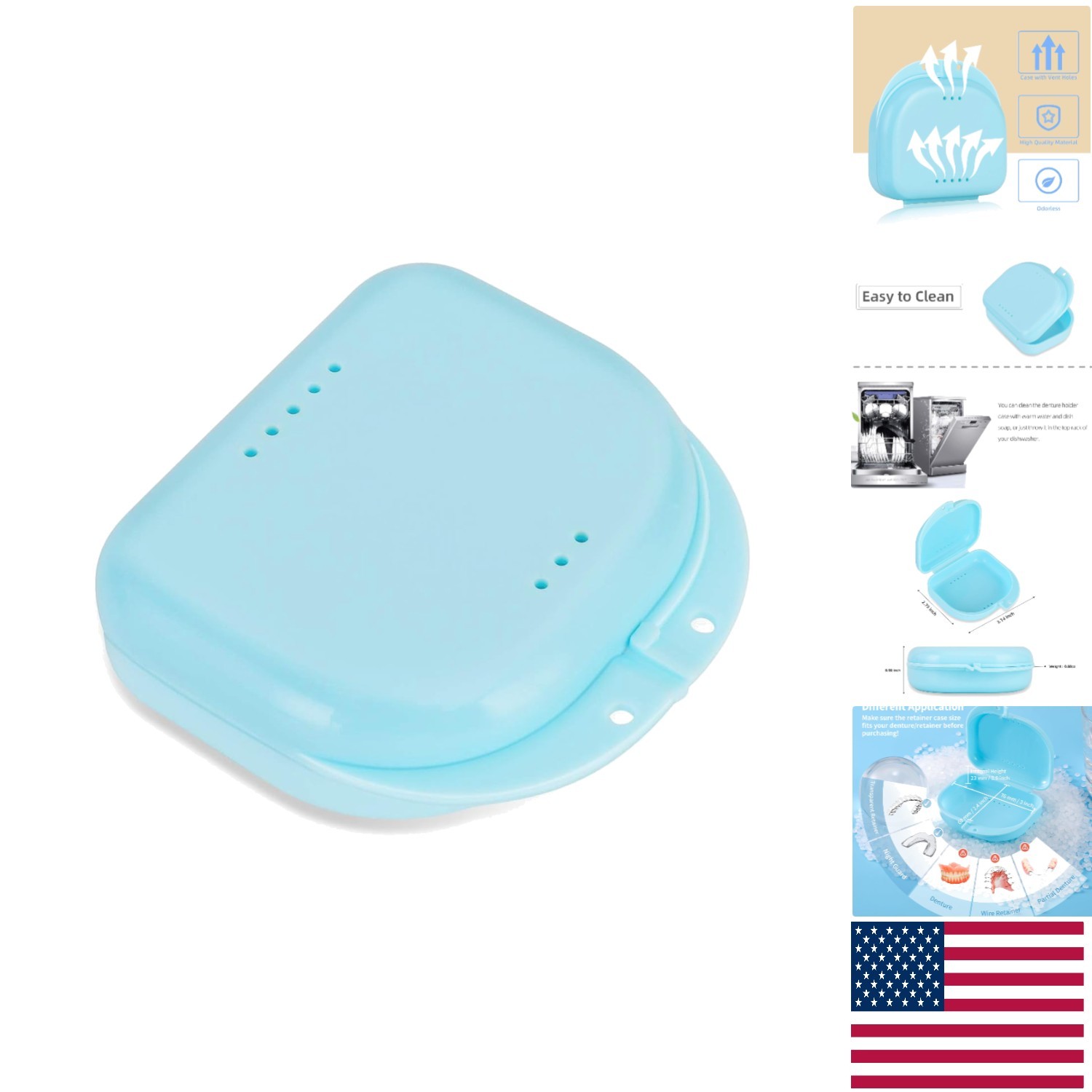 High-Quality Orthodontic Retainer Case with Vent Holes – Easy to Clean & Carry