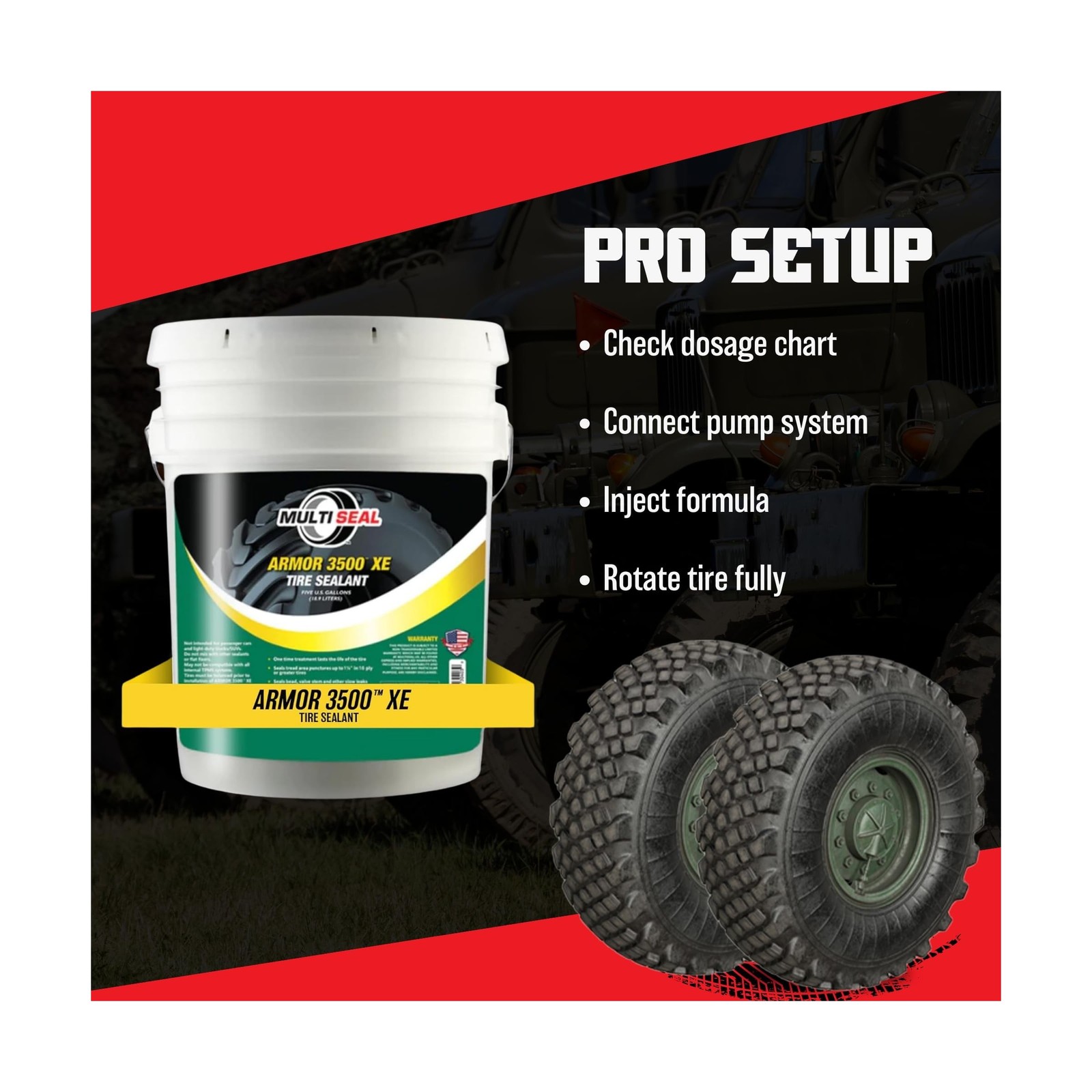 Armor 3500 XE Industrial-Grade Tire Sealant – Maximum Protection Formula – Ex…