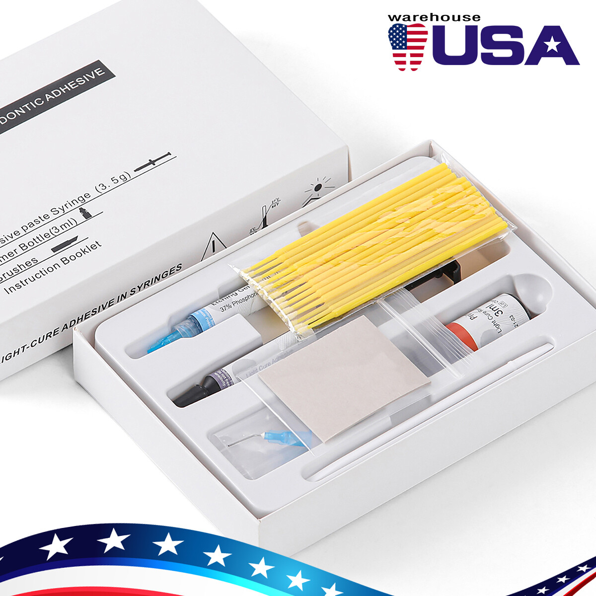 Kit Dental Orthodontic Light Cure Resin Adhesive Bond US