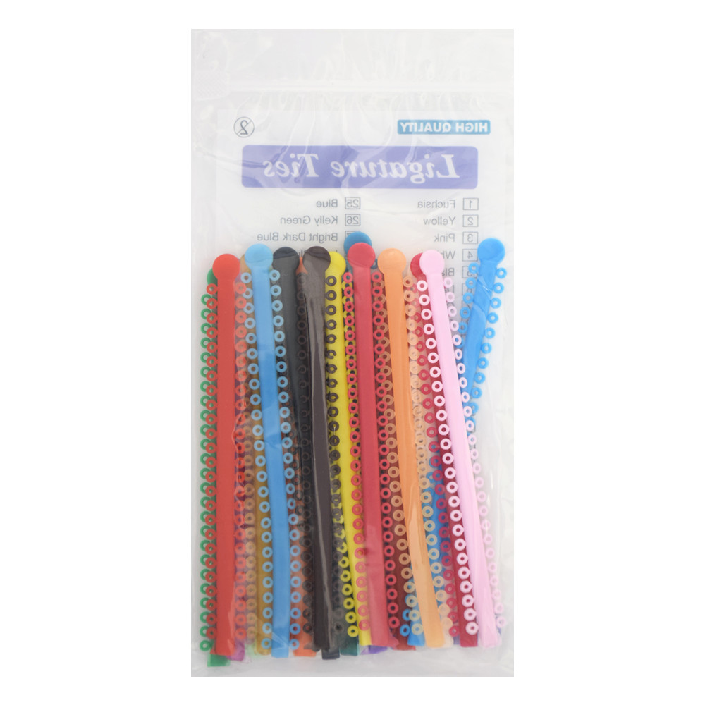 Dental Orthodontic Elastic Ligature Ties Rubber Bands Brace Single/Double Color